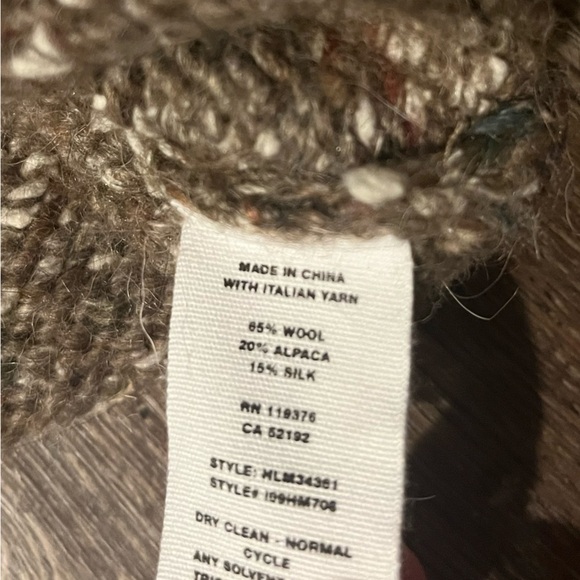 Helmut Lang Panelled Donegal Wool Alpaca and Silk-Blend Men's Sweater Brown XL - Picture 6 of 7